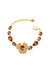 Pulseira Florência com pingente de flor e pedras champagne