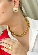 Colar choker Scarlet gold de elos dourados
