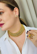 Colar Constantine Gold com mix de correntes douradas