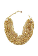 Colar Constantine Gold com mix de correntes douradas