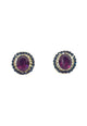 Brinco Vick Nayla roxo e azul banhado no dourado