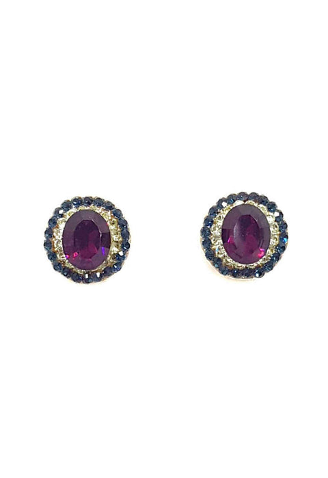 Brinco Vick Nayla roxo e azul banhado no dourado
