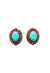 Brinco Ambaris com pedras azul e strass coral e marrom