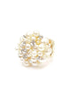 Anel Elizabete dourado com perolas e strass