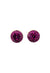 Brinco Maria Isabel oval com pedras fuchsias banhado no ouro velho