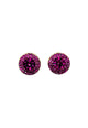 Brinco Maria Isabel oval com pedras fuchsias banhado no ouro velho