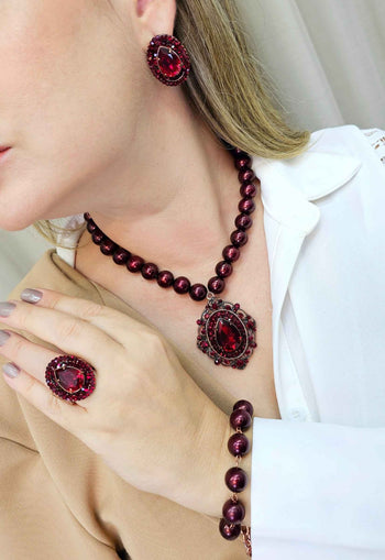 Pulseira Camarote Classic de bolas vermelhas