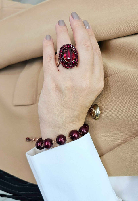 Pulseira Camarote Classic de bolas vermelhas