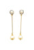 Brinco Poesia gold com corrente dourada e pérolas
