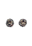 Brinco Tendência pequeno com pedras black diamond e hematite