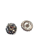 Brinco Tendência pequeno com pedras black diamond e hematite