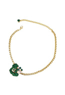 Choker Belinda de flor esmeralda banhada no dourado