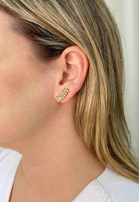 Brinco Lara earcuff pêssego dourado