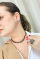 Colar Choker desejo com pedras black diamond banhada no onix