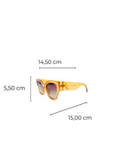Óculos de Sol Maria Eduarda de acetato caramelo com lentes de proteção uv