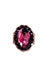 Anel Telma oval com pedras ametista banhado no vintage