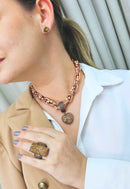 Brinco Julie vintage com pedras smoked