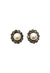 Brinco Milena de perolas com pedras black diamond banhado no vintage
