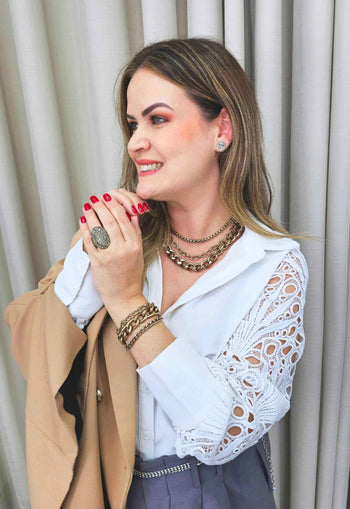 Colar choker Sienna ouro velho