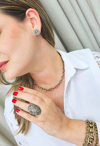 Colar choker Sienna ouro velho