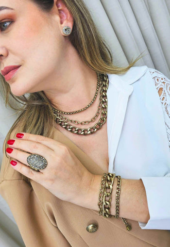 Colar choker Sienna ouro velho