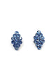 Brinco Agata com strass azul banhado no grafite