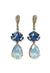 Brinco Helena glam ouro velho com pedras azuis