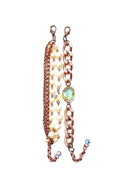 Pulseira Queiro mais de perolas vintage com pedra boreal