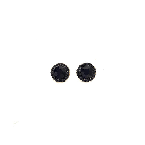 Brinco Vick Ivana black banhado no dourado