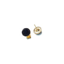 Brinco Vick Ivana black banhado no dourado