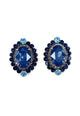 Brinco Divinidade onix com pedras azuis
