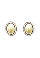 Brinco Clover vintage com perolas e strass