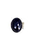 Anel Catarina oval com pedras pretas banhado no prata