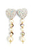 Brinco Cordelia de coraçao com perolas e strass boreal