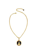 Colar com pingente de Nossa Senhora Aparecida com esmaltação preta