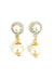 Brinco Astrid classic de perolas e cristal banhado no dourado