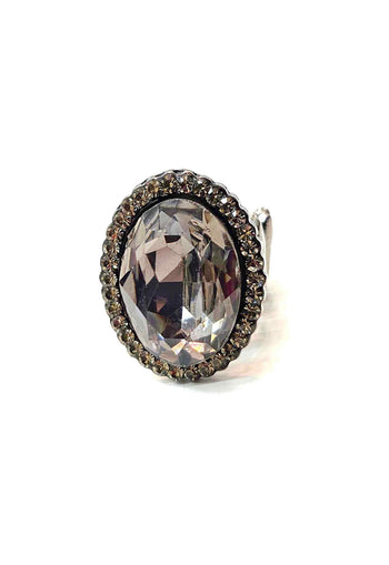 Anel Lumi com pedras black diamond banhado no grafite
