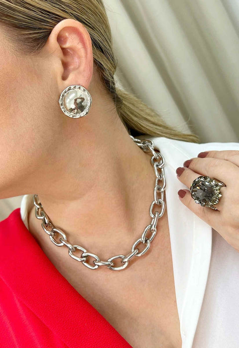 Choker Scarlet de elos prata