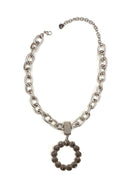 Colar Raika silver com pingente de pedras black diamond