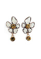 Brinco de flor Fabir com strass opal banhado no vintage