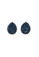 Brinco Elizia montana de gota com strass montana banhado no grafite