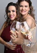 Brinco Paulina Glam de perolas e cristal banhado no dourado