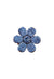Anel Avelina jeans de flor com strass azuis banhado no vintage