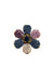 Anel Liz colors com pingente de flor colorida banhado no ouro velho