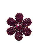 Anel Amira de flor vermelha banhado no vintage