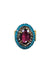 Anel Sublime oval com pedras ametista, blue zircon e black diamond banhado no ouro velho
