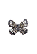 Anel Indira onix de borboleta grafite banhado no onix