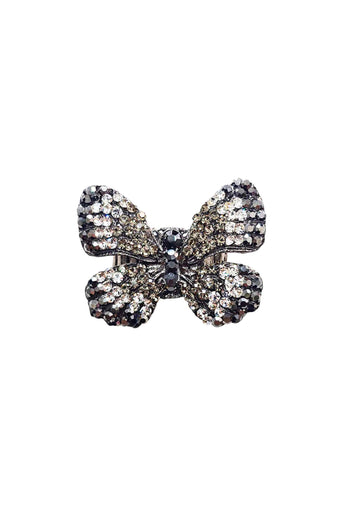 Anel Indira onix de borboleta grafite banhado no onix