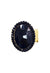 Anel Doha Black oval com pedras pretas banhado no dourado