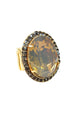 Anel Aurélia oval com pedra Opal e Black Diamond